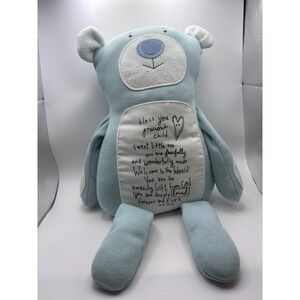 DEMDACO Precious Child New Baby Shower Gift Blue Bear Plush Stuff Loved Welcome